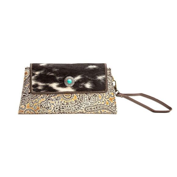 Myra Bag Handmade Chaparral Wallet Leather & Hairon Canvas & Cowhide Leather - Picture 1 of 6